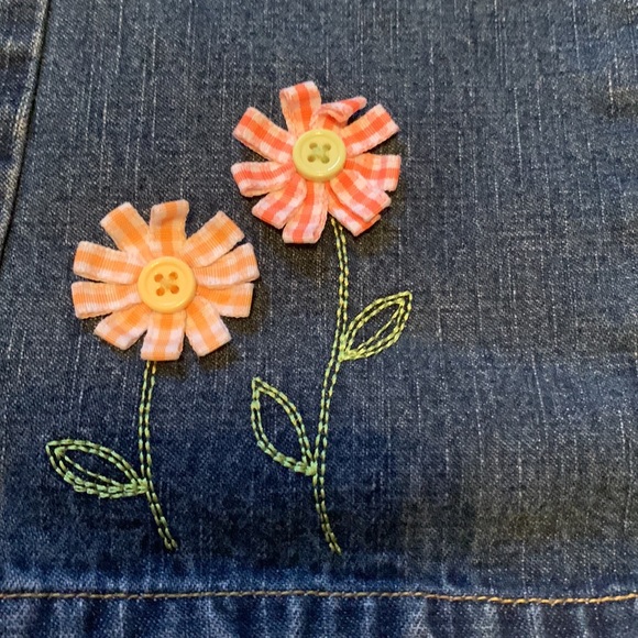 Vintage Gymboree Freshly Picked Gingham Floral Lace Top Jeans Lot 2T Adjustable - Picture 9 of 13